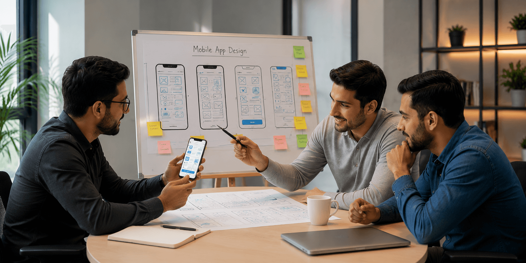 TechCouples mobile app development team designing a custom iOS and Android application